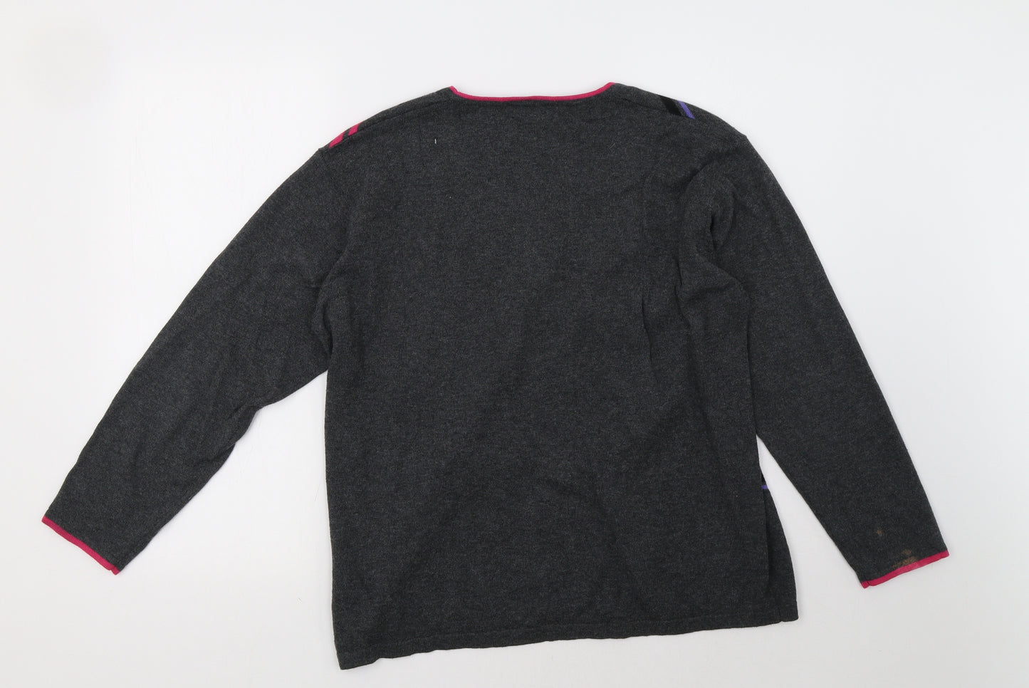 Emreco Womens Grey Geometric  Pullover Sweatshirt Size 18