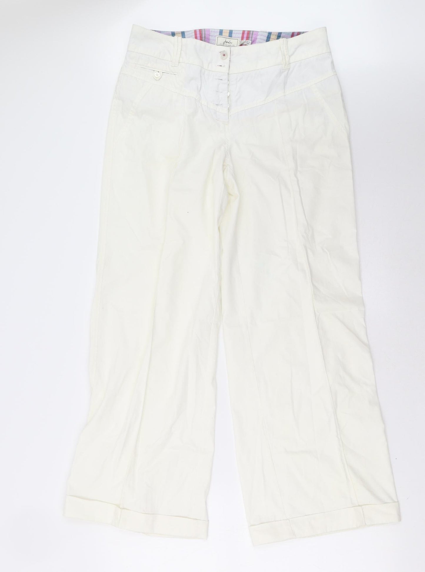 Joules Womens White   Trousers  Size 8 L32 in