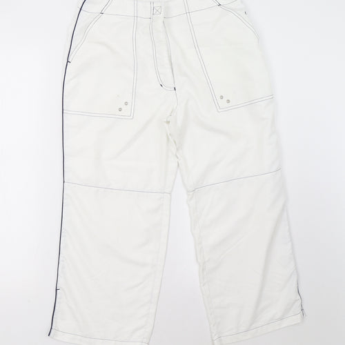 l.f.l Womens White   Cropped Trousers Size 12 L24 in