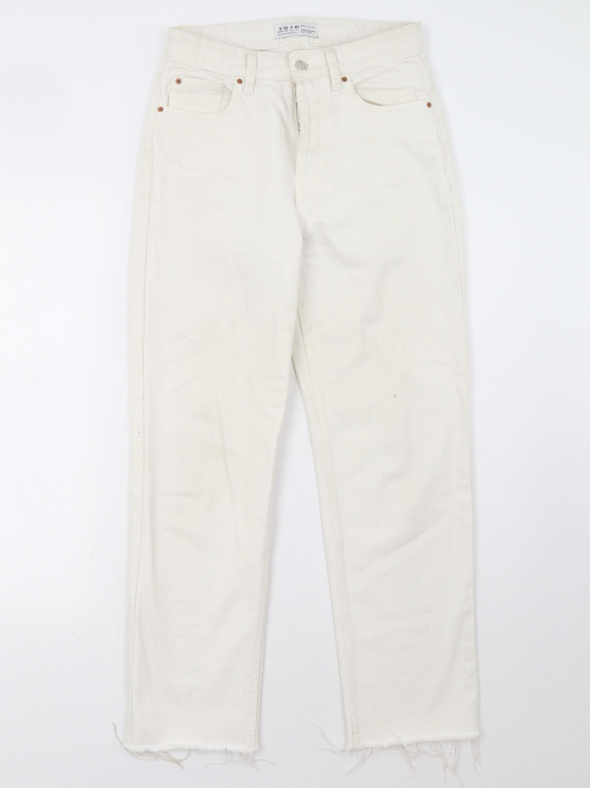 Primark Womens White   Straight Jeans Size 8 L29 in