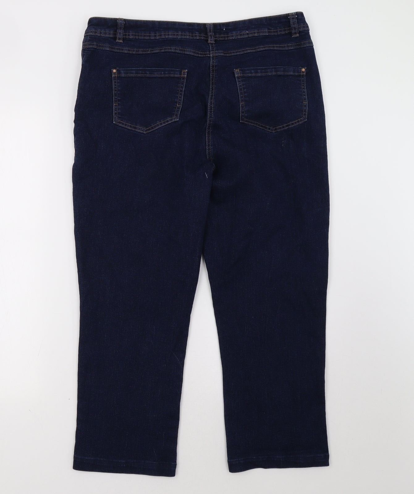 M&Co Womens Blue  Denim Straight Jeans Size 16 L27 in