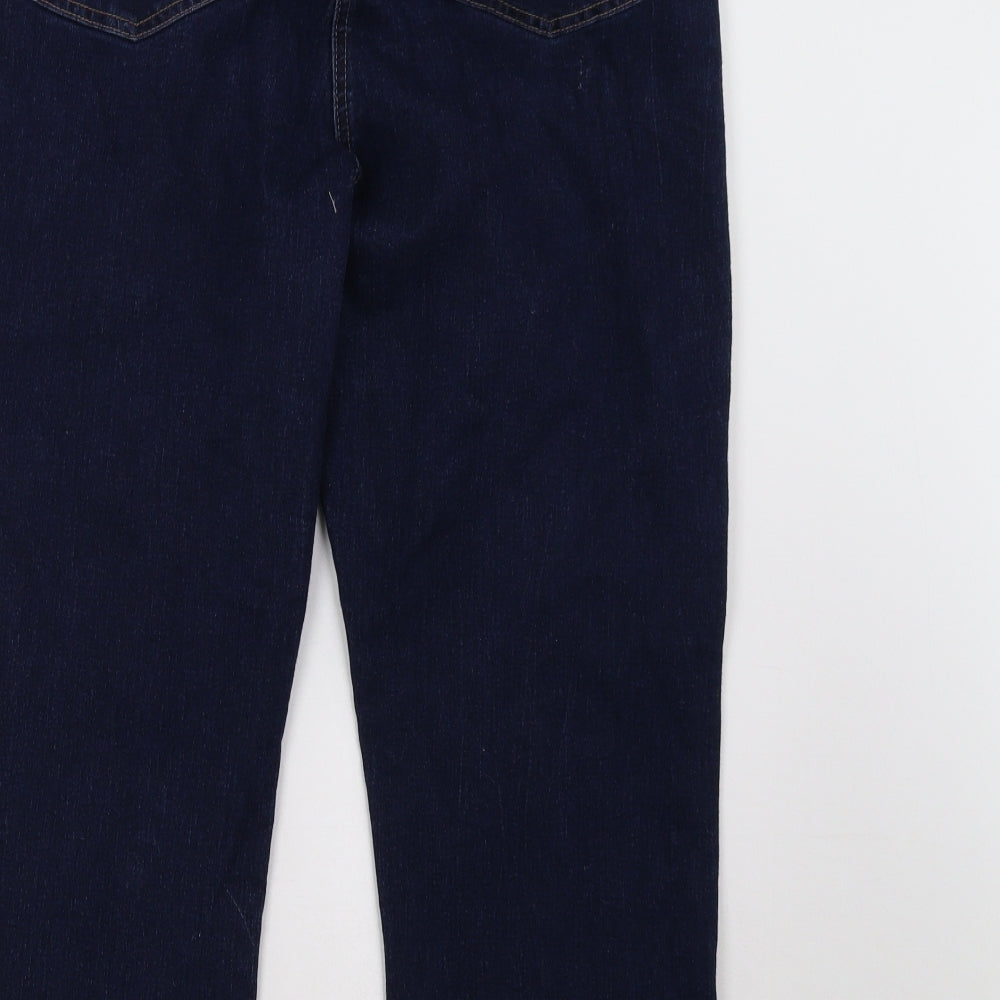 M&Co Womens Blue  Denim Straight Jeans Size 16 L27 in