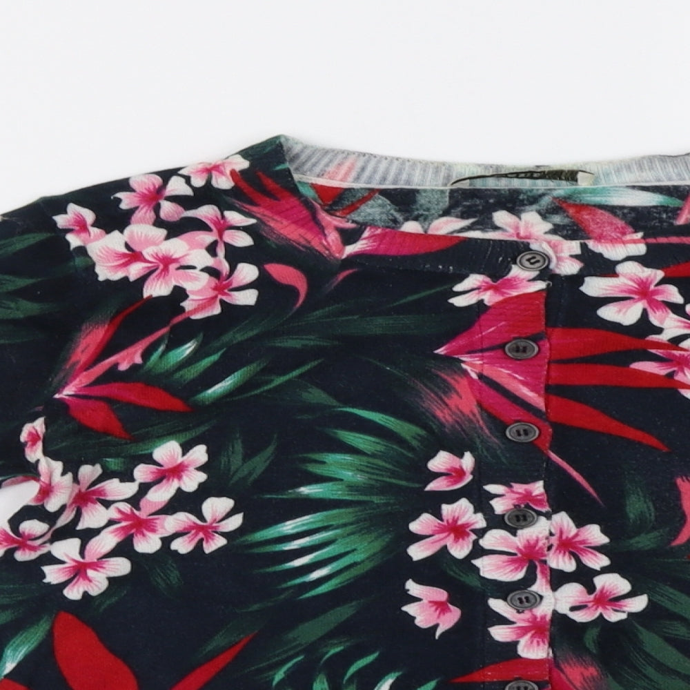 Oasis Womens Pink Floral  Cardigan Jumper Size M