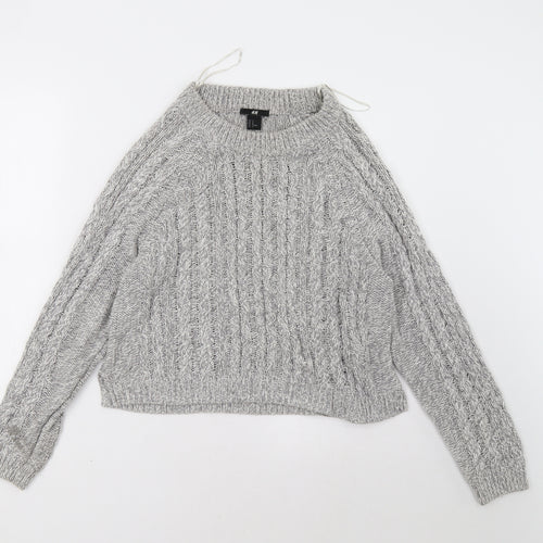 H&M Womens Grey   Pullover Sweatshirt Size M