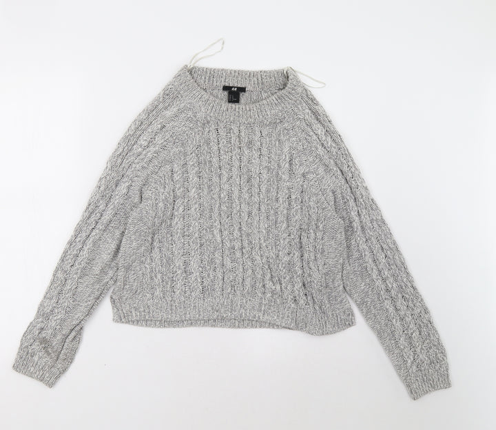 H&M Womens Grey   Pullover Sweatshirt Size M
