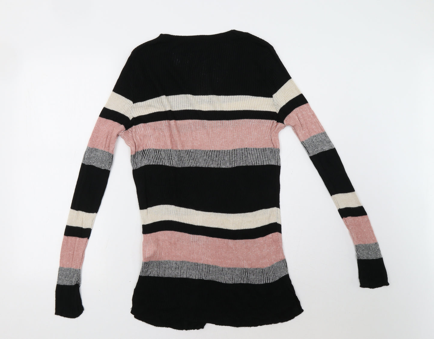 F&F Womens Pink Striped  Pullover Sweatshirt Size 14