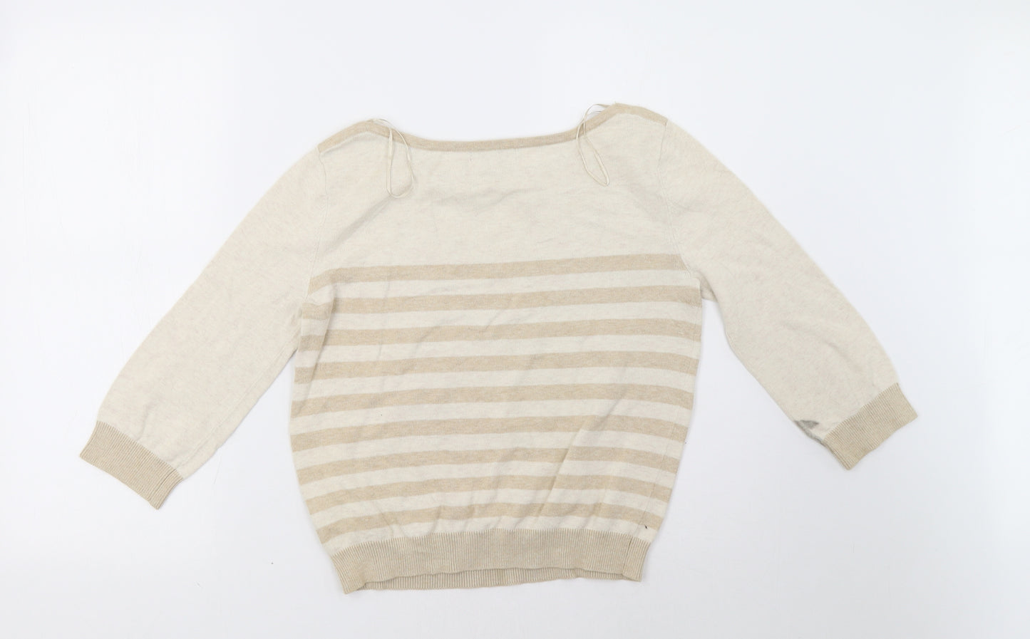 Debenhams Womens Beige Striped  Pullover Sweatshirt Size 12