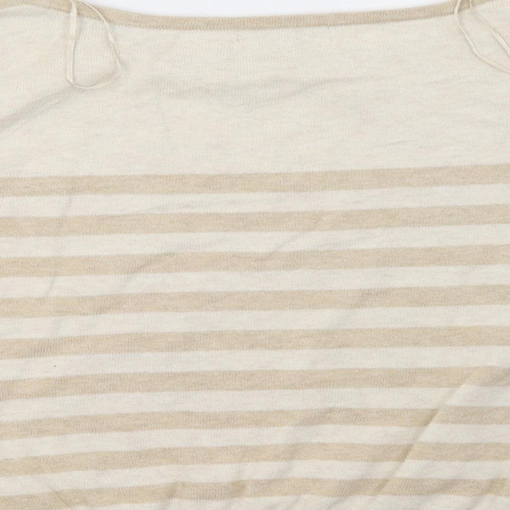 Debenhams Womens Beige Striped  Pullover Sweatshirt Size 12