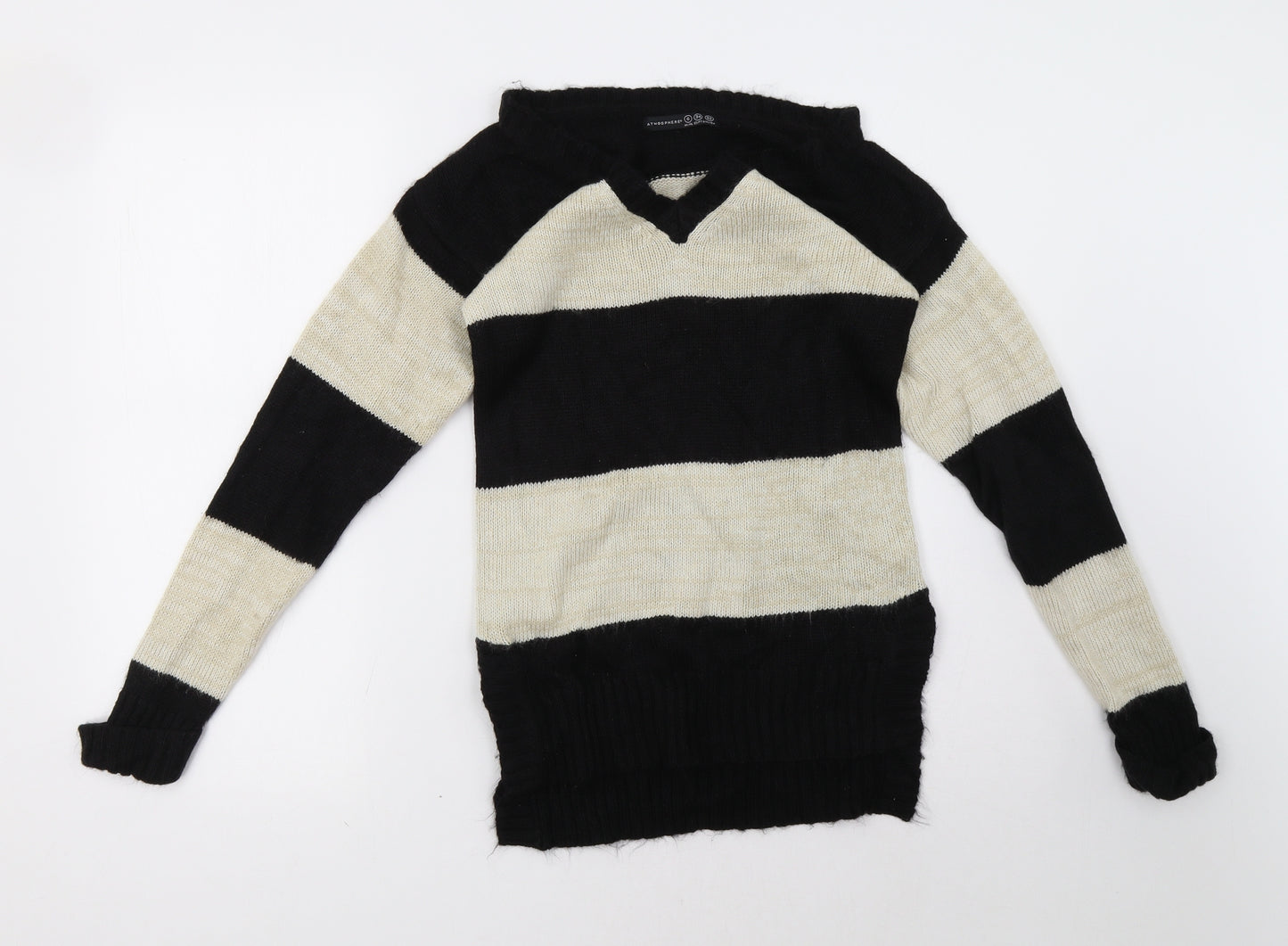 Primark Womens Beige Striped  Pullover Sweatshirt Size 6