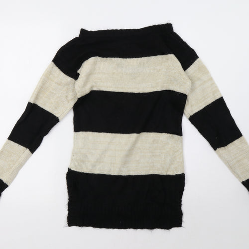 Primark Womens Beige Striped  Pullover Sweatshirt Size 6