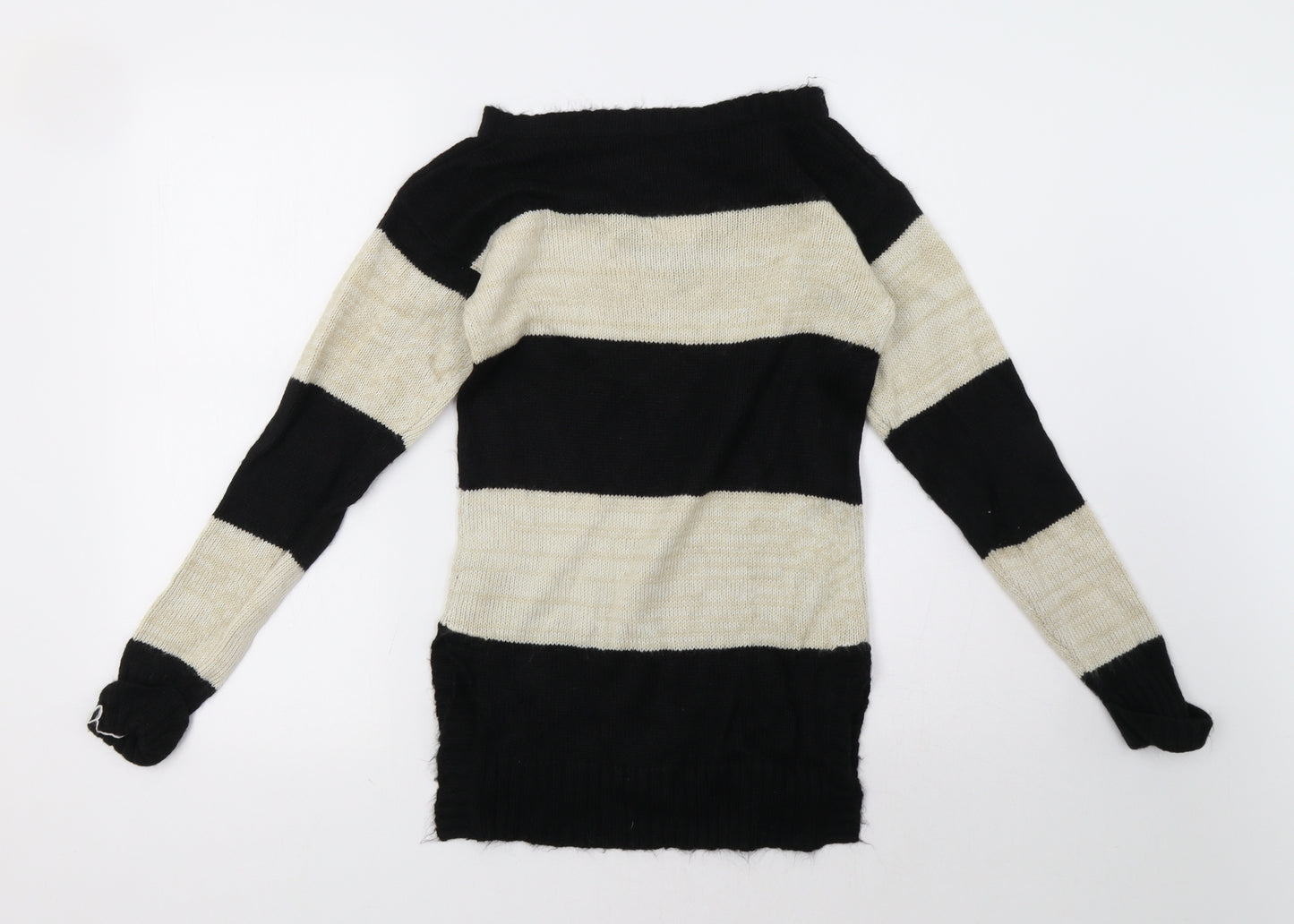 Primark Womens Beige Striped  Pullover Sweatshirt Size 6