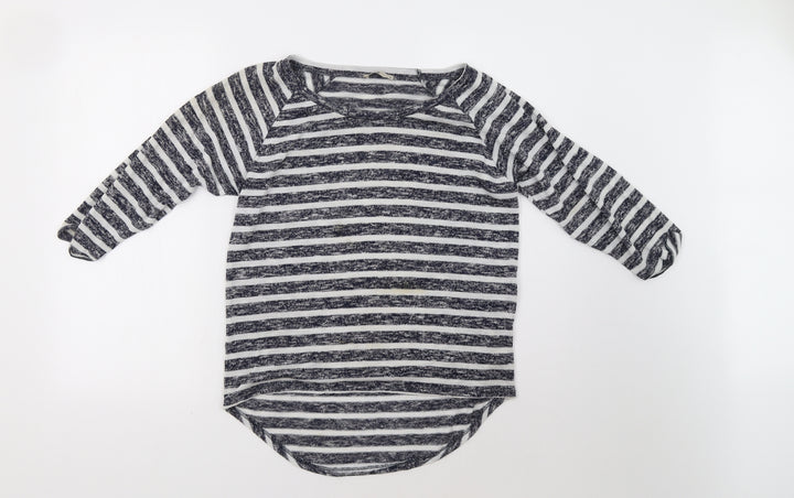 Sainsburys Womens Black Striped Pullover Sweatshirt Size 8