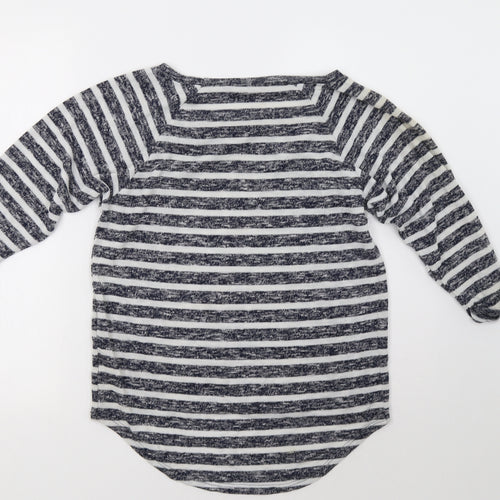 Sainsburys Womens Black Striped  Pullover Sweatshirt Size 8