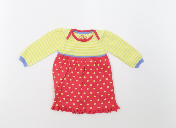 Marks and Spencer Girls Yellow Polka Dot  A-Line  Size 36 Months