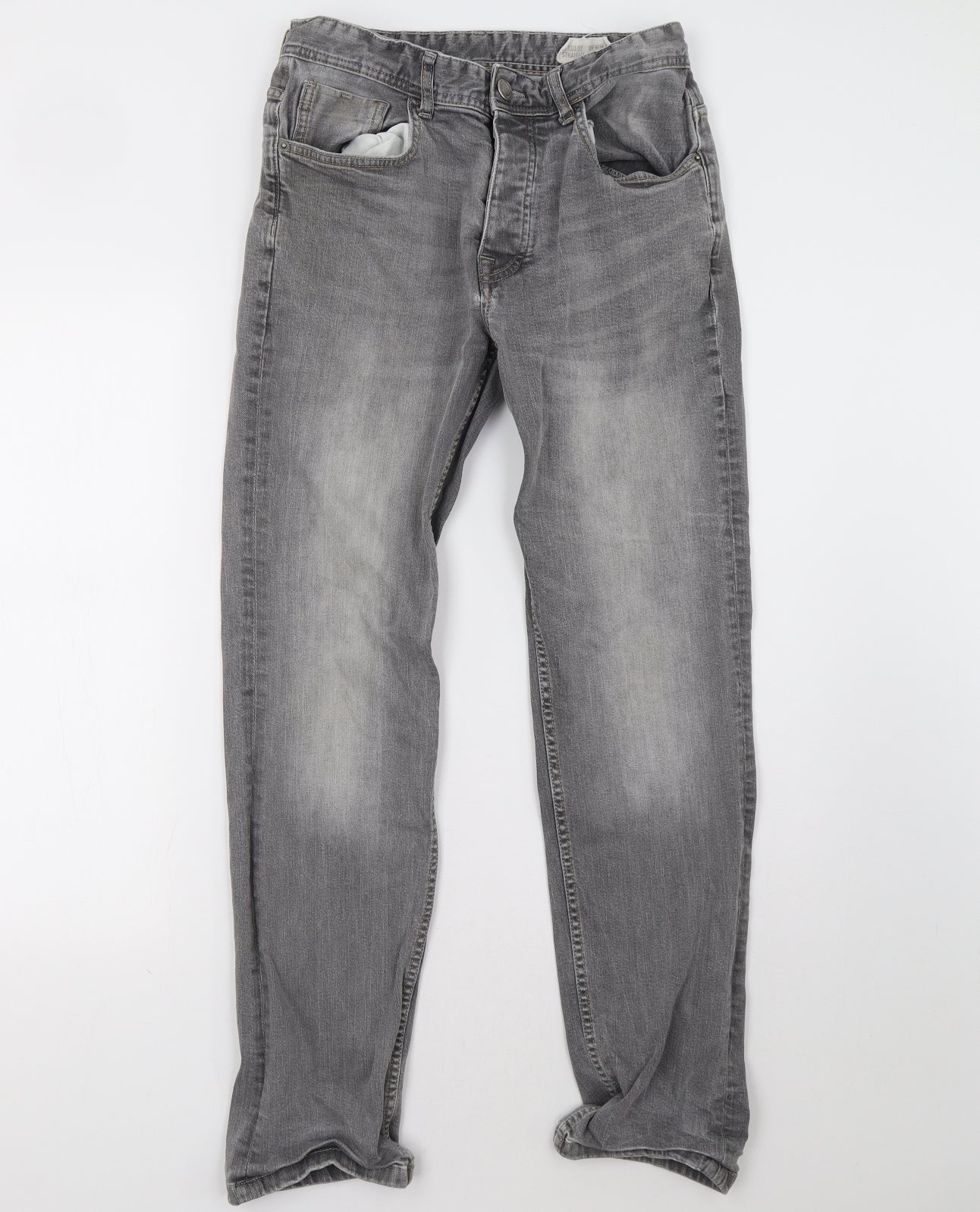 Primark Mens Grey   Straight Jeans Size 32 L32 in