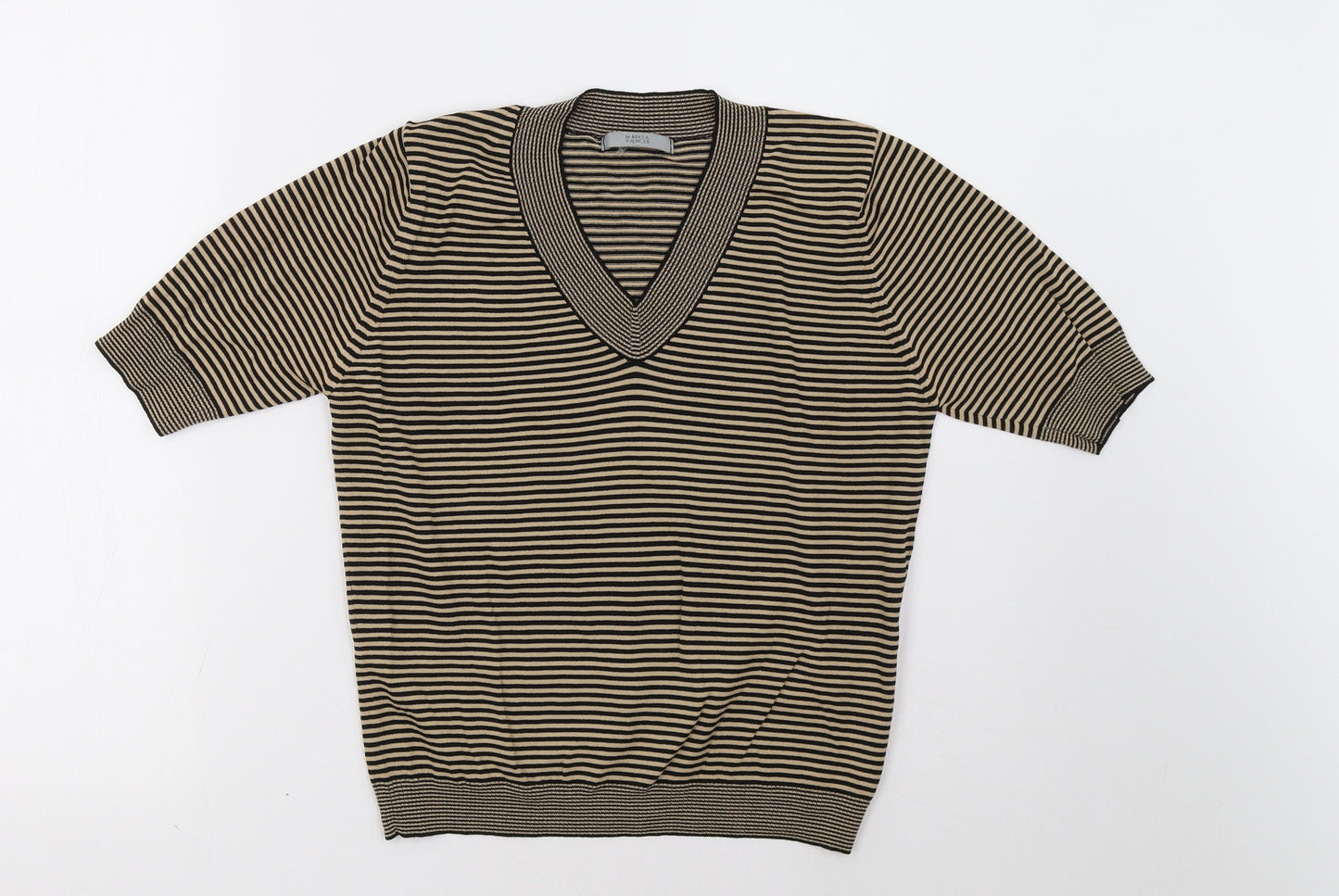 Marks and Spencer Womens Brown Striped  Pullover Sweatshirt Size 14