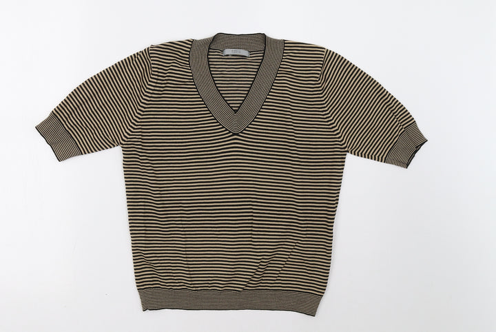 Marks and Spencer Womens Brown Striped  Pullover Sweatshirt Size 14