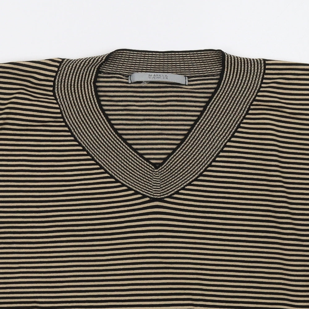 Marks and Spencer Womens Brown Striped  Pullover Sweatshirt Size 14