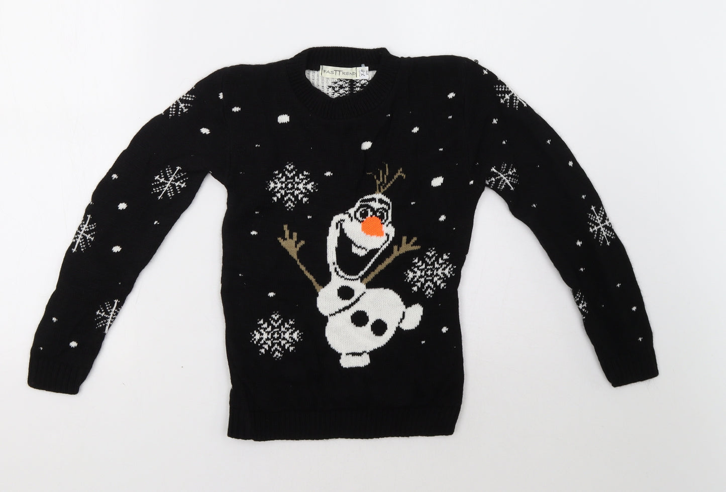 fresh trend Girls Black Polka Dot  Pullover Sweatshirt Size 7-8 Years  - olaf