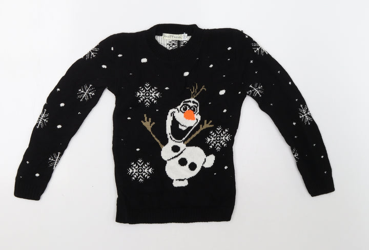 fresh trend Girls Black Polka Dot  Pullover Sweatshirt Size 7-8 Years  - olaf