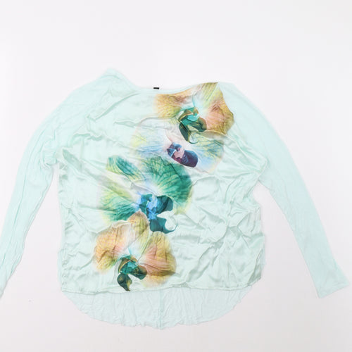 opus london Womens Blue Floral  Basic Blouse Size 8