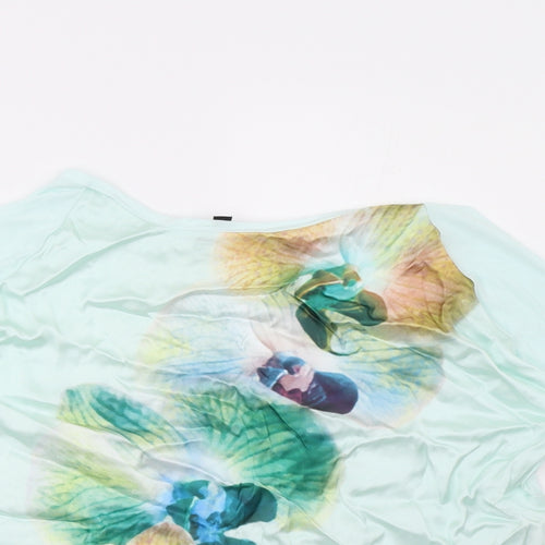 opus london Womens Blue Floral  Basic Blouse Size 8