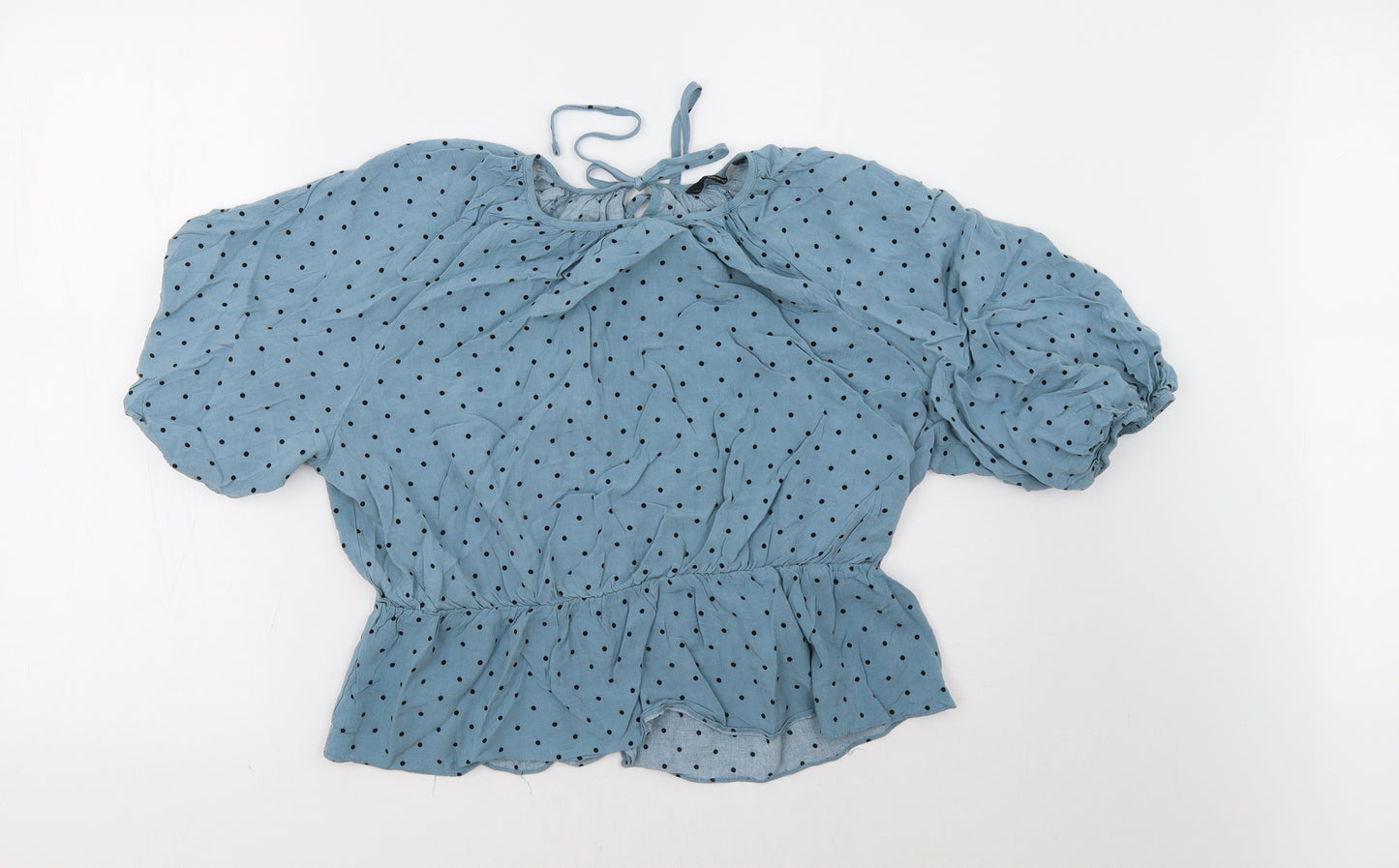 George Womens Blue Polka Dot  Basic Blouse Size 18