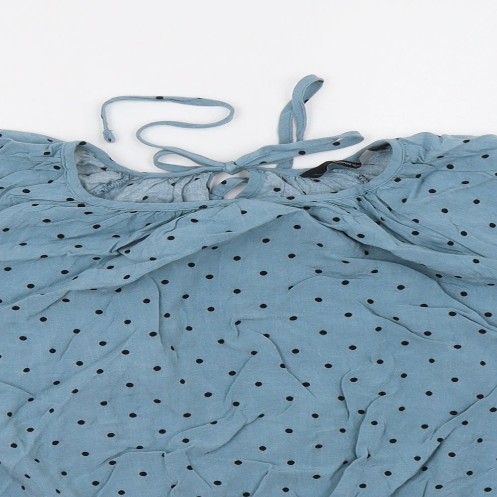 George Womens Blue Polka Dot  Basic Blouse Size 18