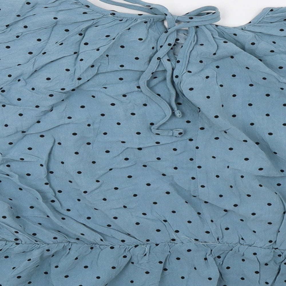 George Womens Blue Polka Dot  Basic Blouse Size 18