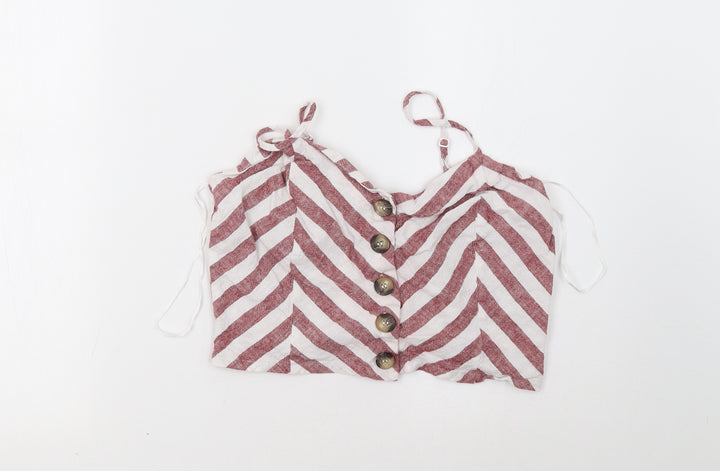 Miss Selfridge Womens Red Striped Basic Tank Size 14