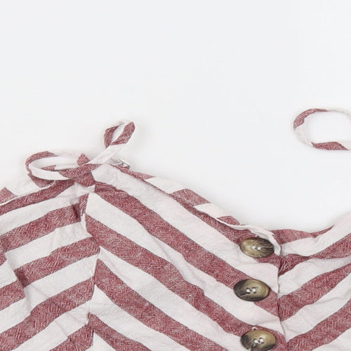 Miss Selfridge Womens Red Striped  Basic Tank Size 14