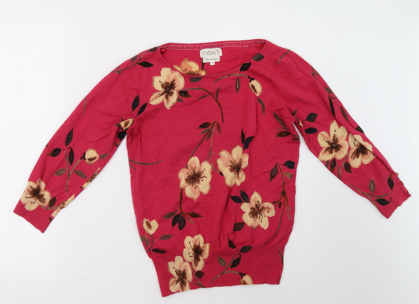 NEXT Womens Pink Floral  Pullover Sweatshirt Size 10