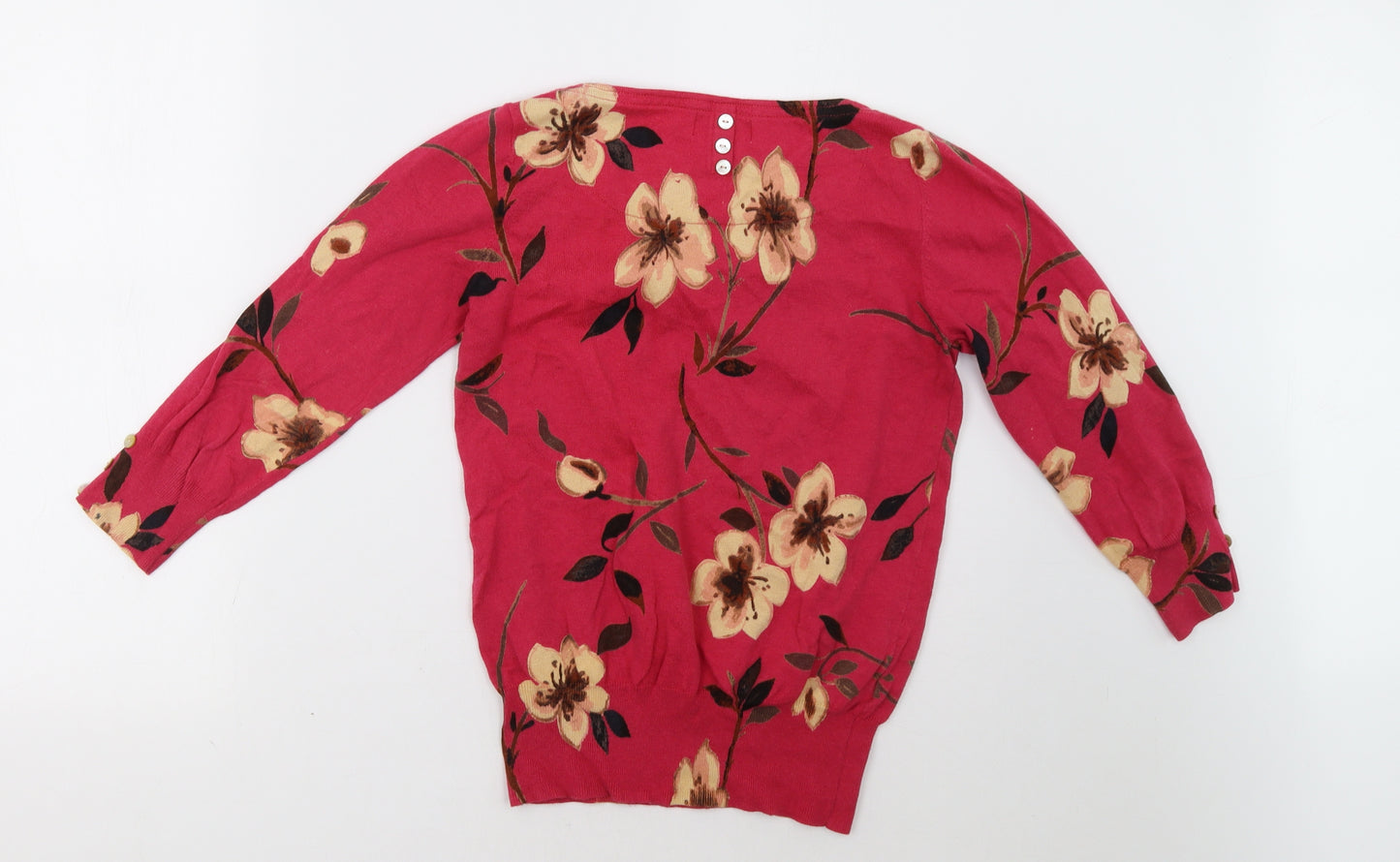 NEXT Womens Pink Floral  Pullover Sweatshirt Size 10