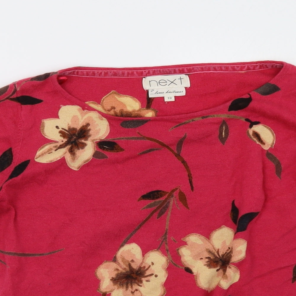 NEXT Womens Pink Floral  Pullover Sweatshirt Size 10