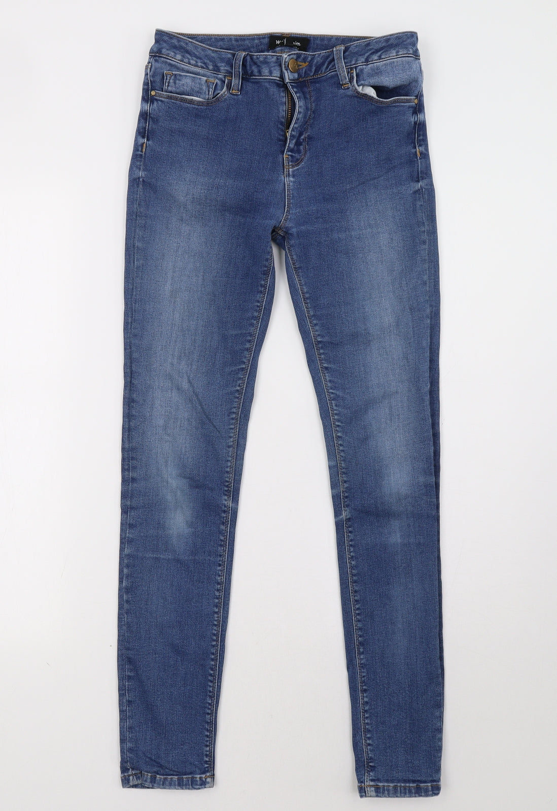 Warehouse Womens Blue  Denim Skinny Jeans Size 12 L30 in