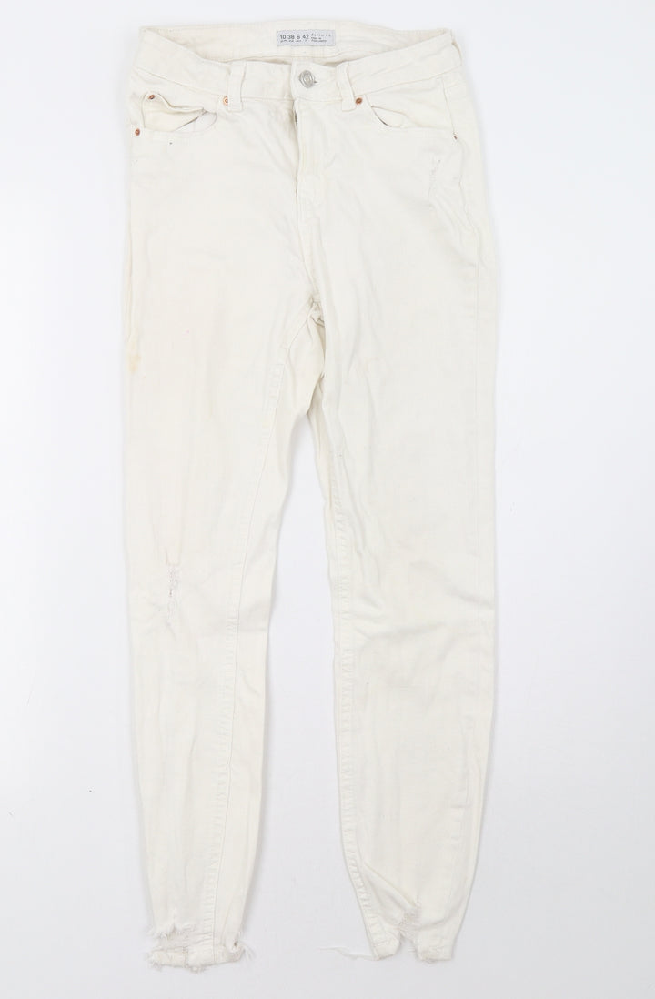 Primark Womens White   Skinny Jeans Size 10 L29 in
