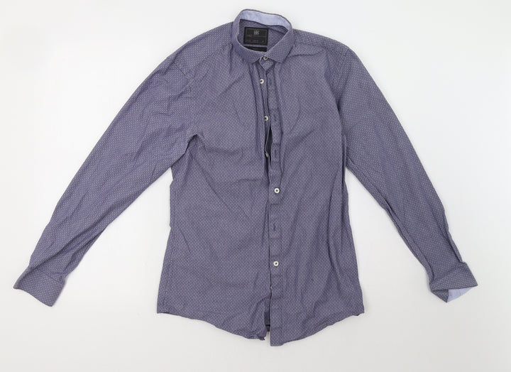 Marks and Spencer Mens Blue Button-Up Size 14