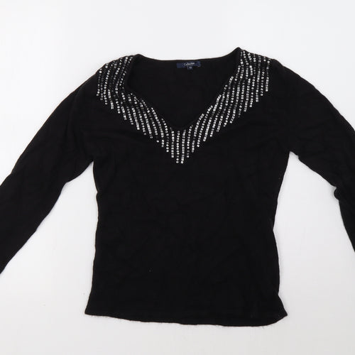 Debenhams Womens Black   Pullover Sweatshirt Size 12