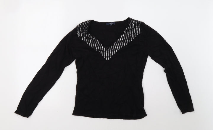 Debenhams Womens Black   Pullover Sweatshirt Size 12
