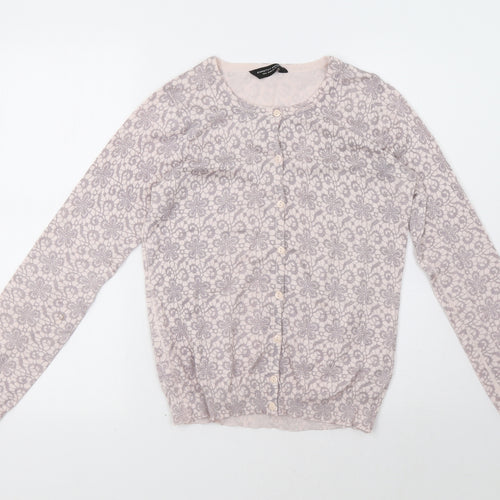 Dorothy Perkins Womens Pink Geometric  Cardigan Jumper Size 10