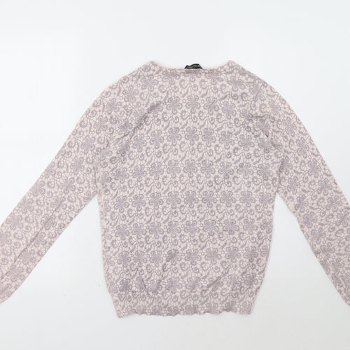 Dorothy Perkins Womens Pink Geometric  Cardigan Jumper Size 10