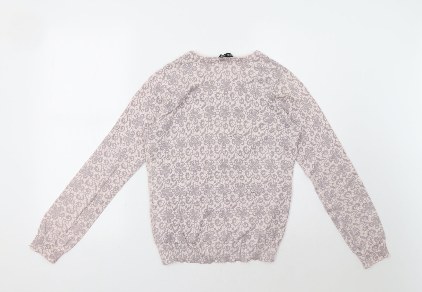 Dorothy Perkins Womens Pink Geometric  Cardigan Jumper Size 10