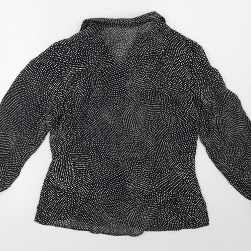 Marks and Spencer Womens Black Polka Dot  Basic Button-Up Size 12
