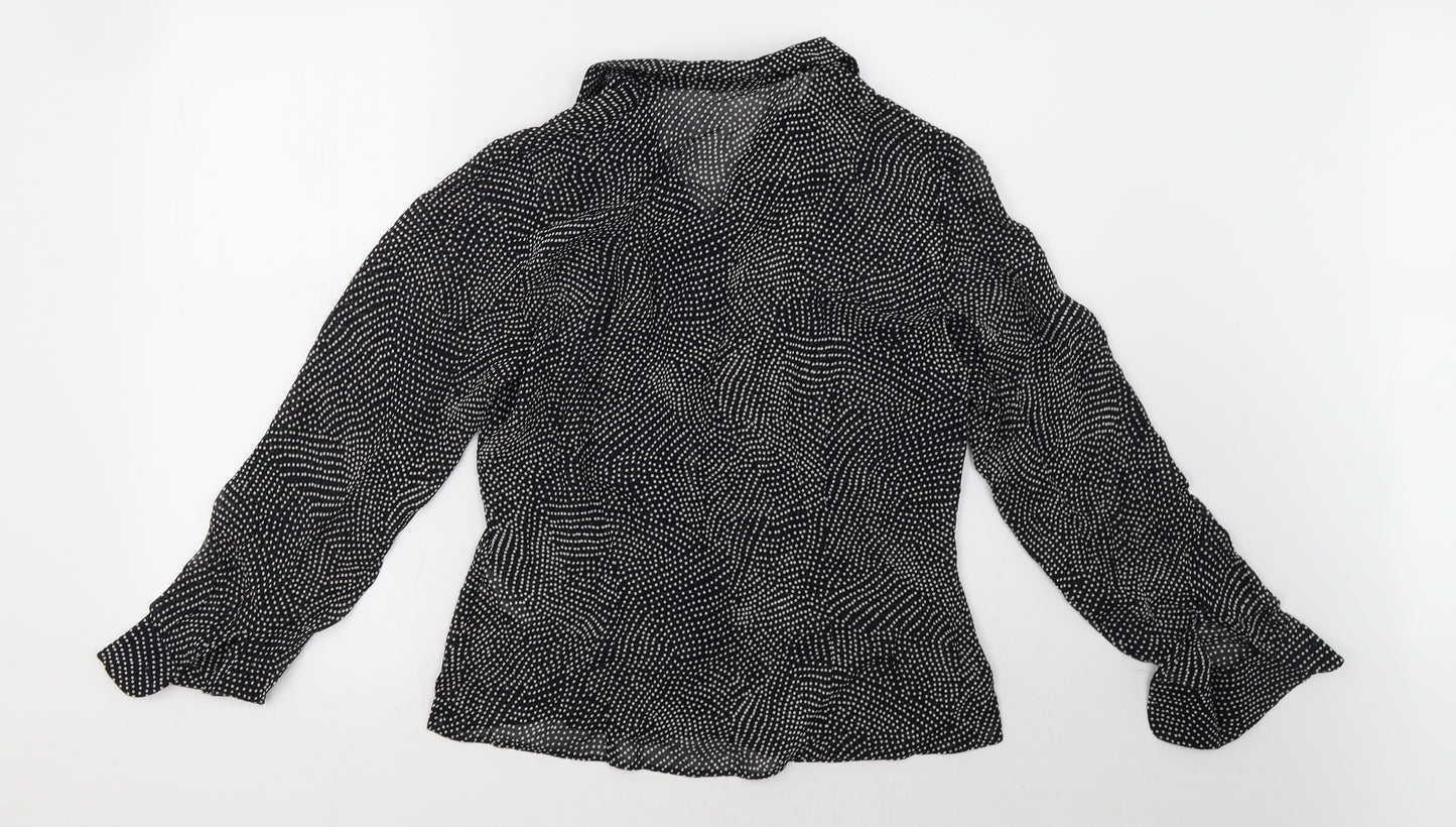 Marks and Spencer Womens Black Polka Dot  Basic Button-Up Size 12
