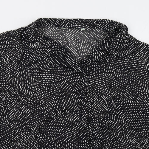Marks and Spencer Womens Black Polka Dot  Basic Button-Up Size 12