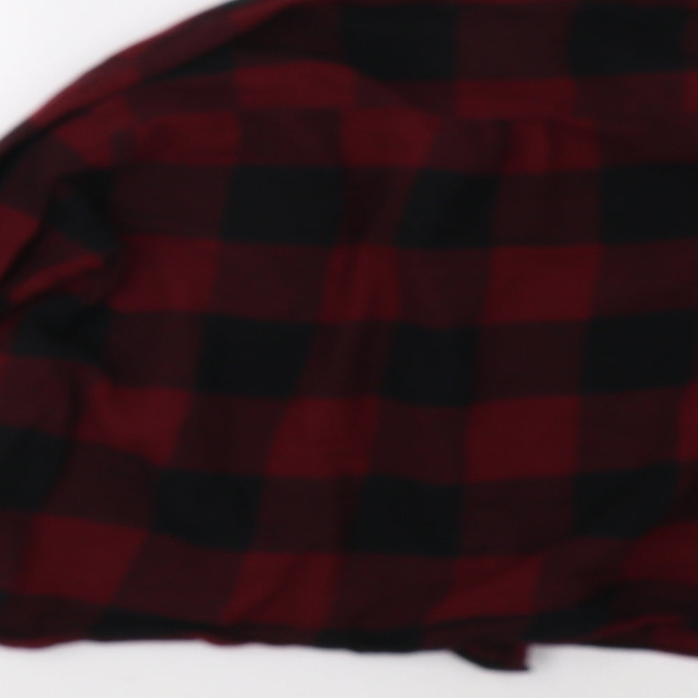 H&M Womens Red Check  Basic Button-Up Size 10