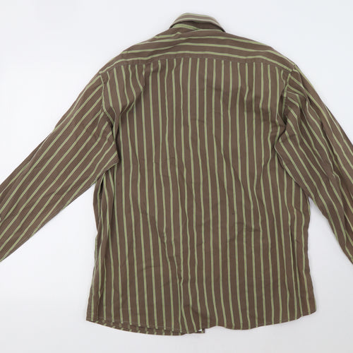 redford Mens Grey Striped   Polo Size L
