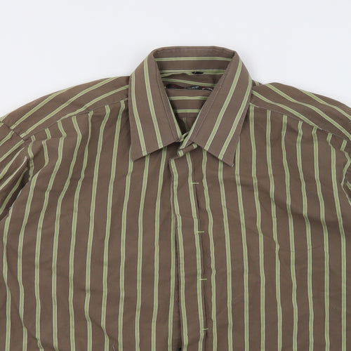 redford Mens Grey Striped   Polo Size L