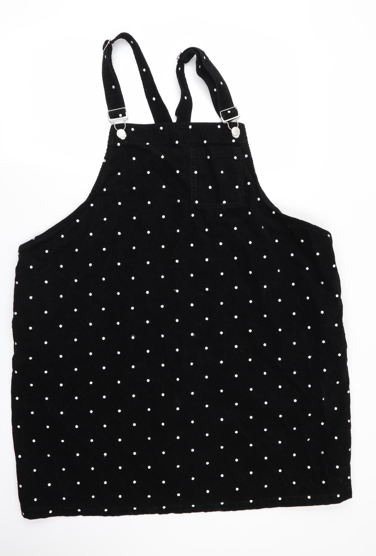 TU Womens Black Polka Dot  Pinafore/Dungaree Dress  Size 22