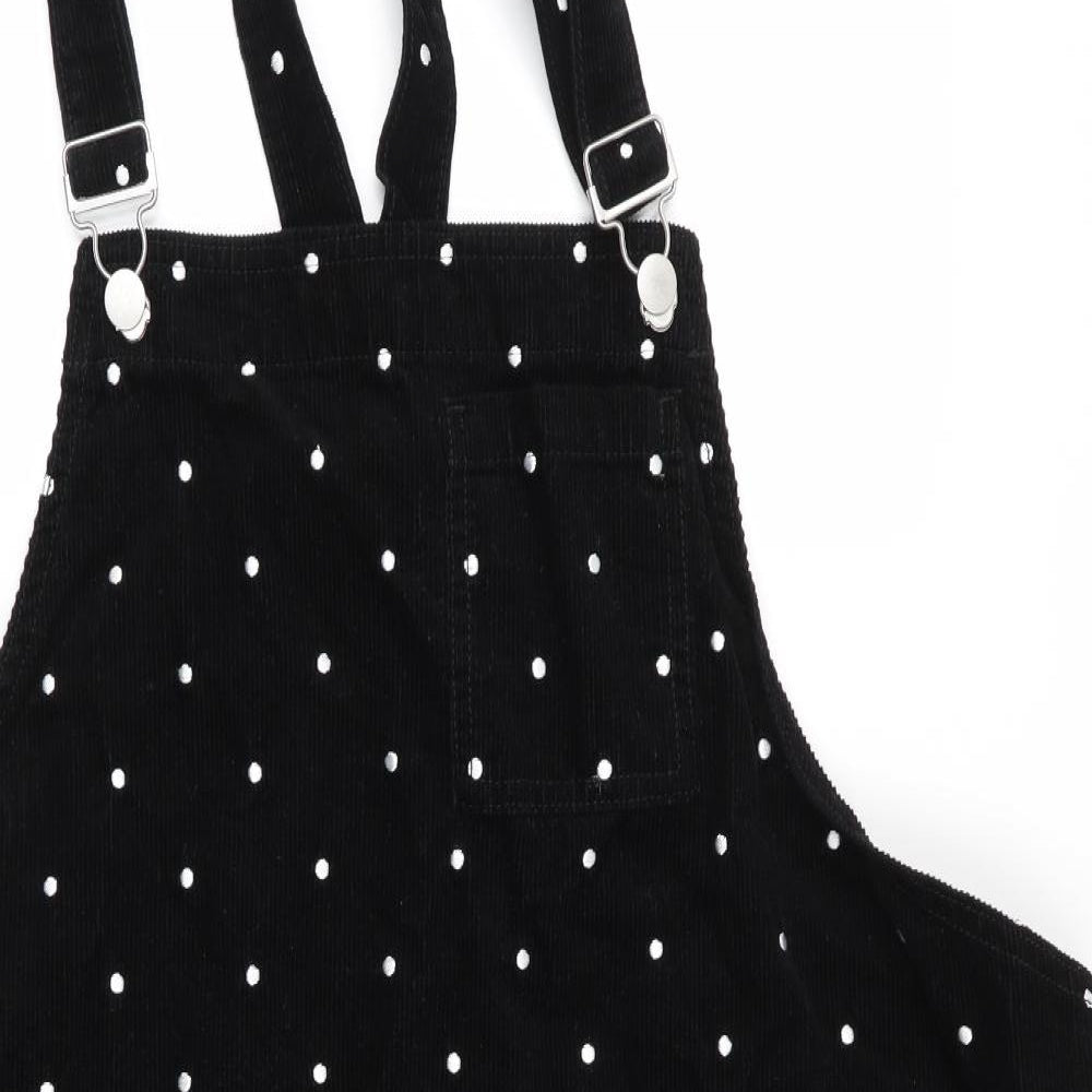 TU Womens Black Polka Dot  Pinafore/Dungaree Dress  Size 22
